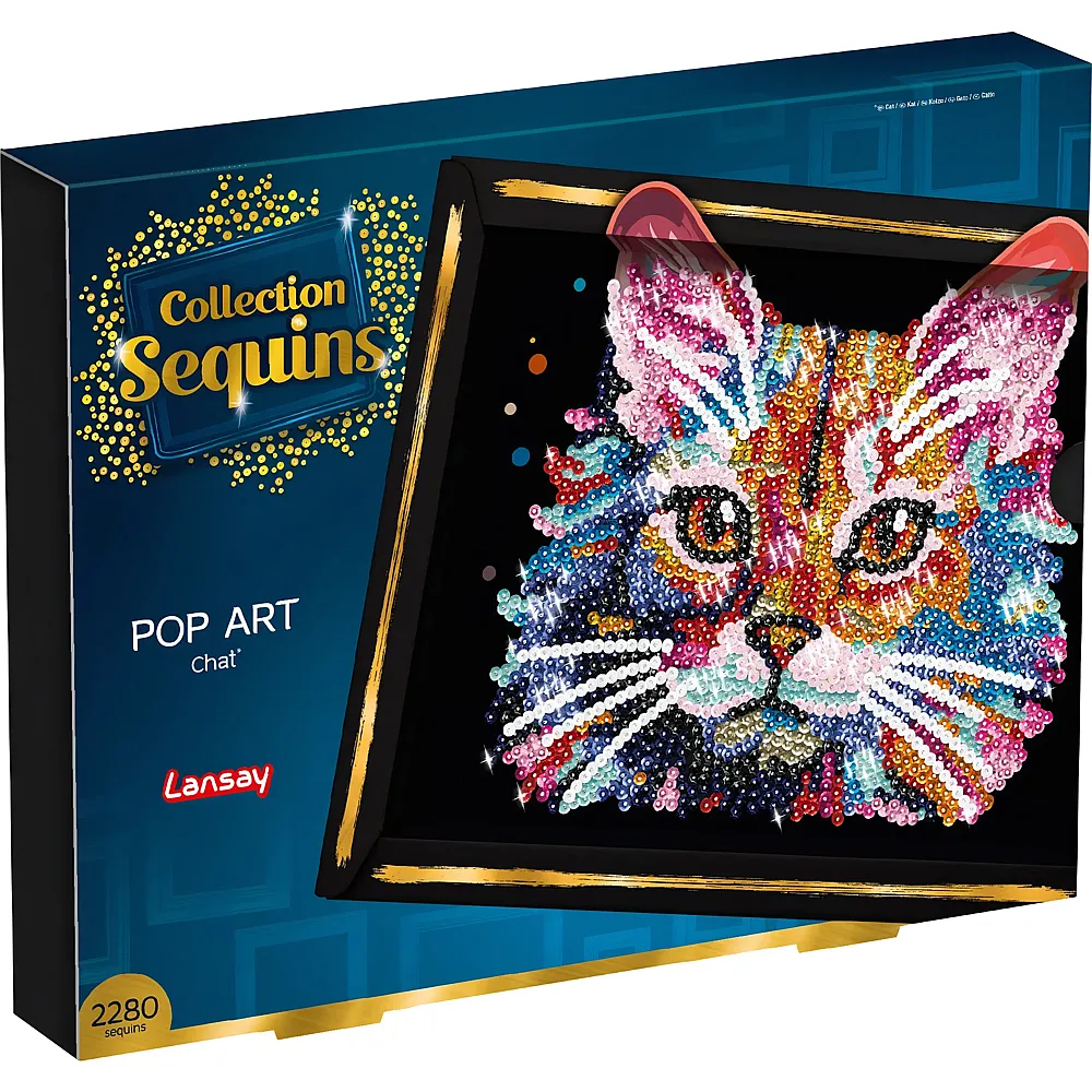 Collection Sequins Paillettenkunst PopArt Katze