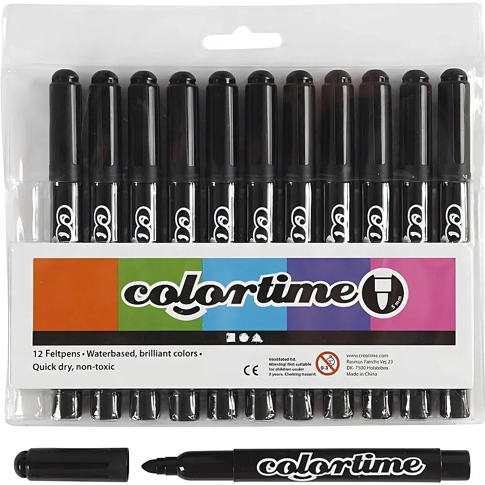 Creativ Company Schwarze Jumbo -Stifte, 12 St�ck.