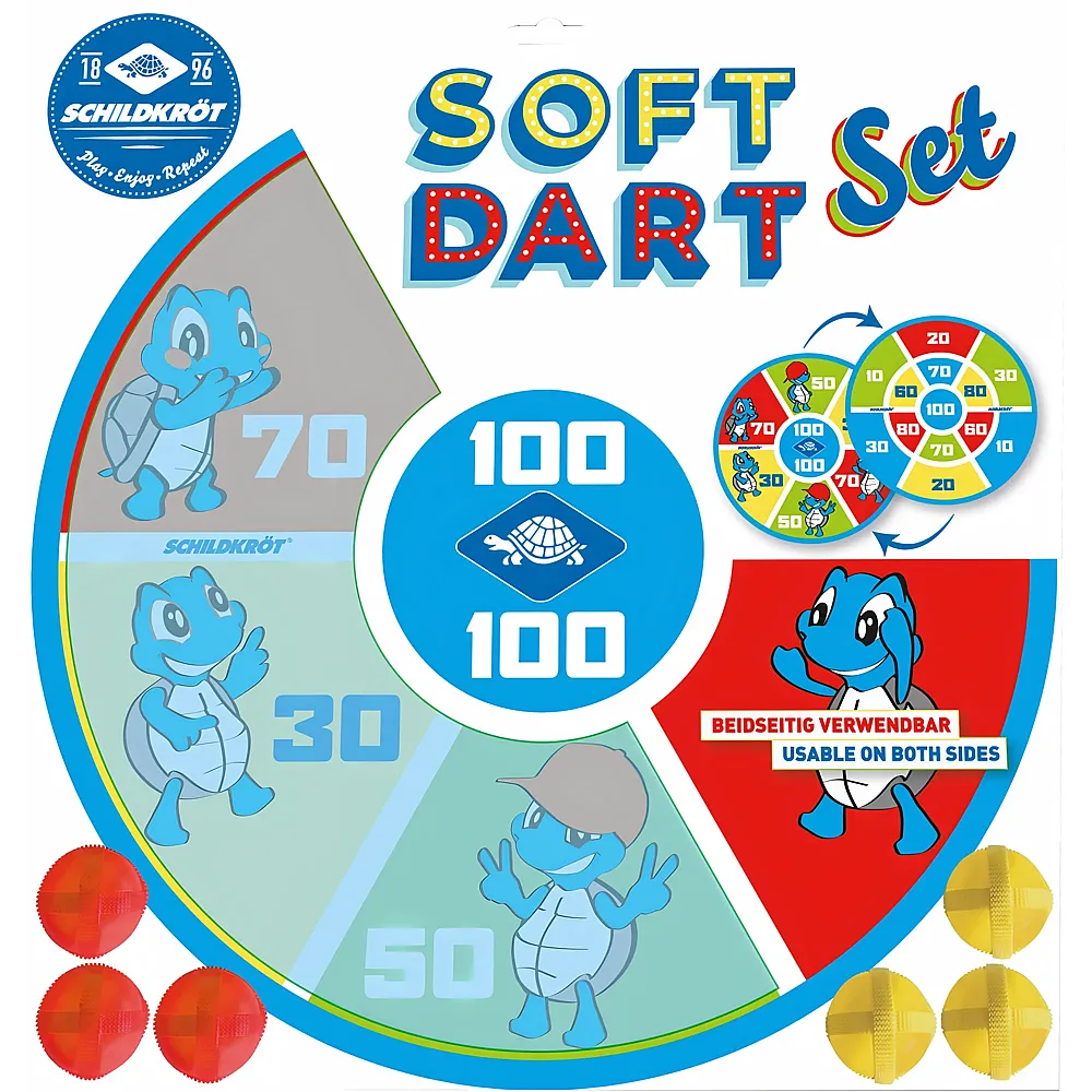 Schildkr�t Soft Dart Set 2 Seiten - Klett -  38 cm