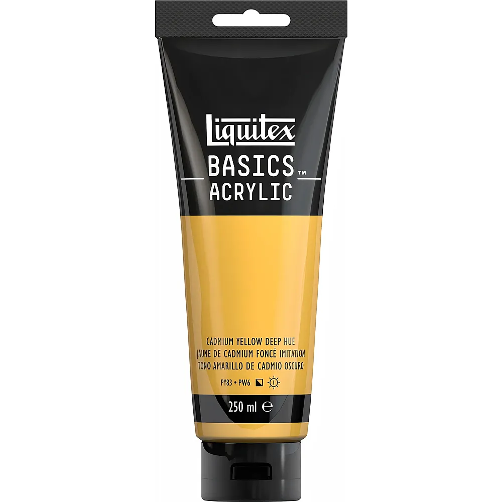 Liquitex Lqx Basics Acrylfarbe 250ml Tube Kadmiumgelfb Dunkel Farbton