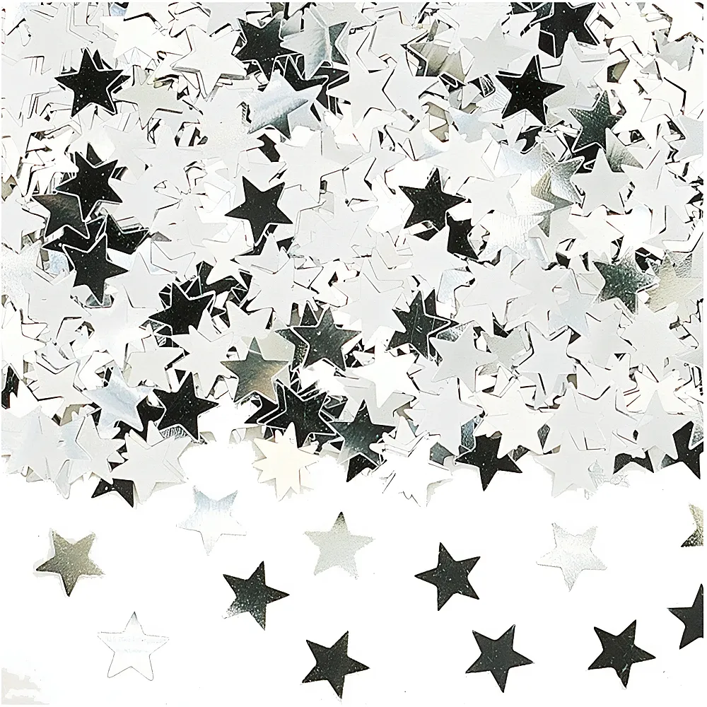 Amscan Deko-Konfetti Sterne Silber | Kindergeburtstag