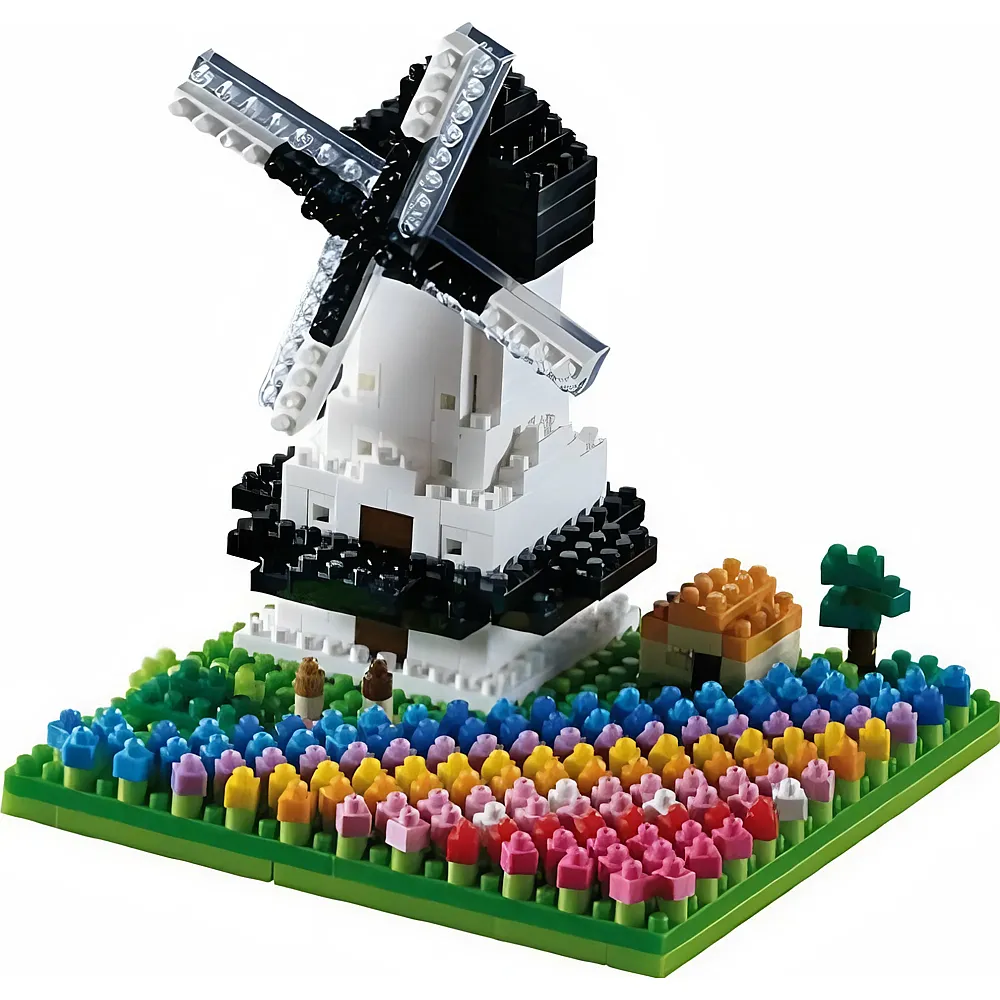 Brixies 3D Nano Puzzle - Windm�hle mit Tulpen - 452 Teile