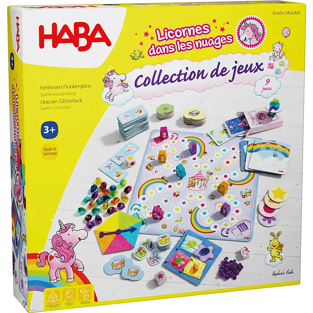 HABA Spiele Licornes dans les nuages  Collection de jeux mult
