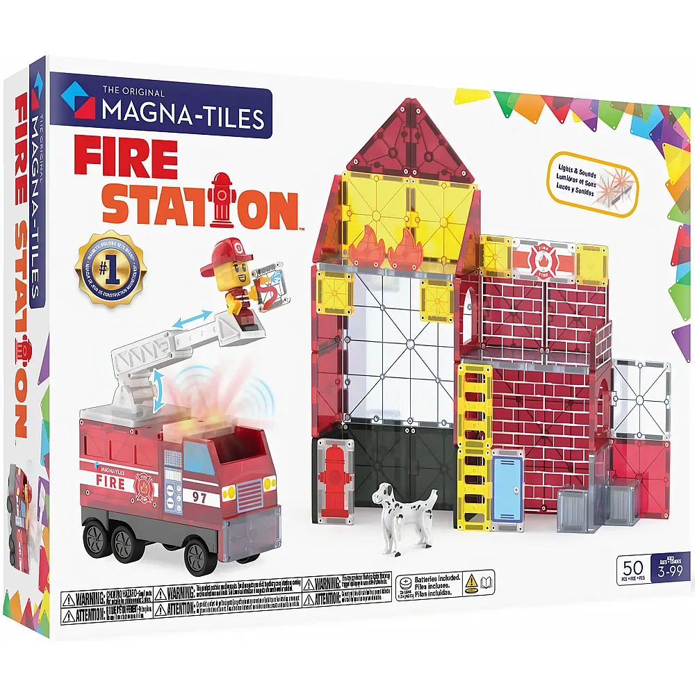 Magna-Tiles Feuerwehrstation - 50 Teile