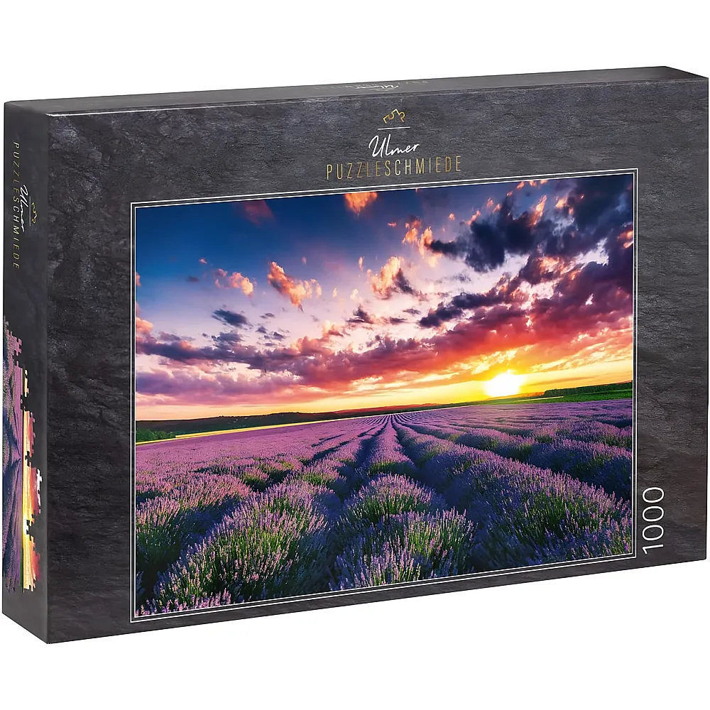 Ulmer Puzzleschmiede Lavendelfelder im Sonnenuntergang in der Provence, Frankreich - 1000 Teile