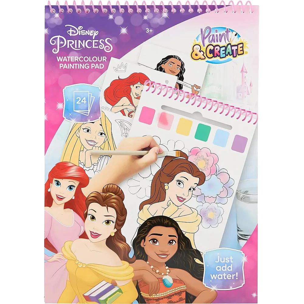 Canenco Disney Prinses Aquarellfarben-Set im Buchformat  inkl. Pinsel