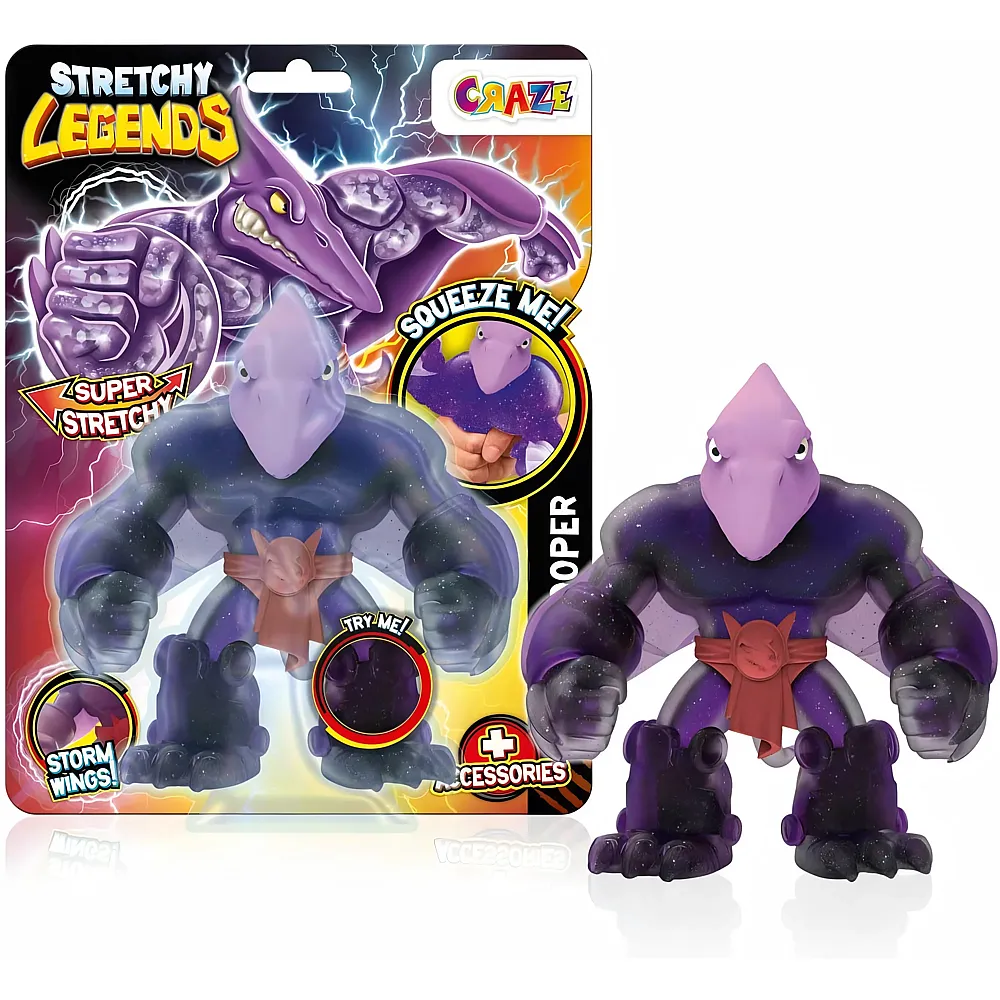 CRAZE STRETCHY LEGENDS Pterotrooper - Elastische Actionfiguren f�r Kinder, Dehnbare Superhelden Figuren zu Sammeln mit Schleimf�llung