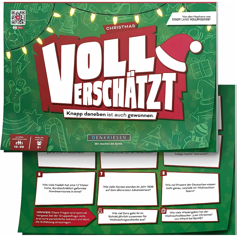 Denkriesen Voll Versch�tzt - A4 Block Christmas Edition - Deutsch | Familienspiele