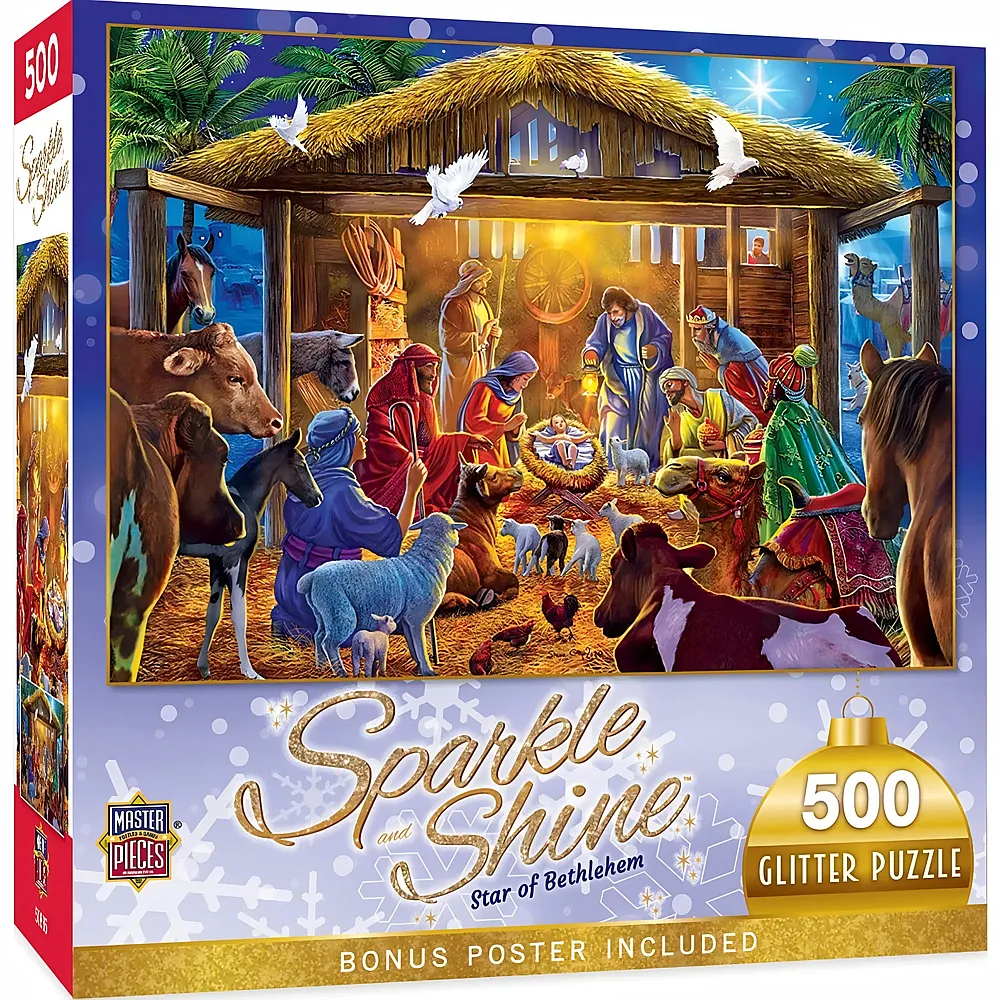 Master Pieces Sparkle Shine Stern von Bethlehem - Glitzer Puzzle - 500 Teile