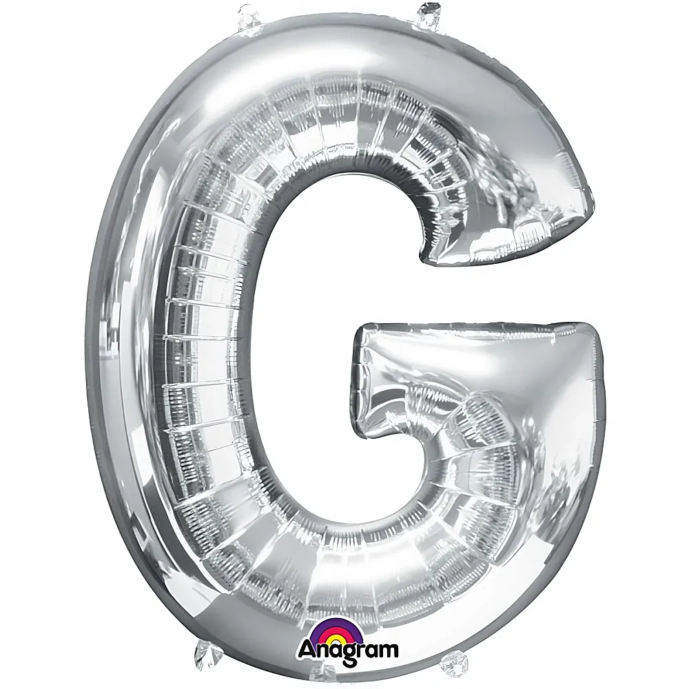 Amscan Buchstaben Silber Folienballon Buchstabe G Silber 93cm | Kindergeburtstag