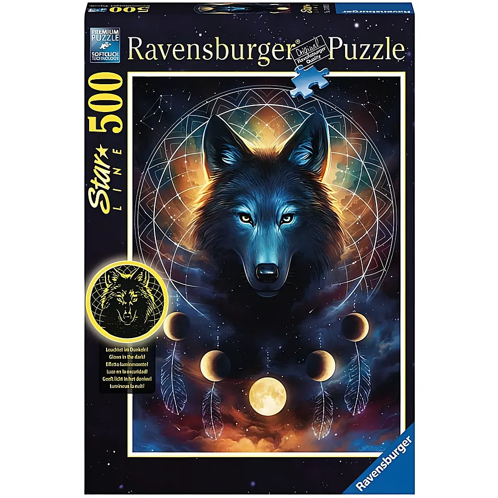 Ravensburger Puzzle Leuchtender Wolf 500Teile