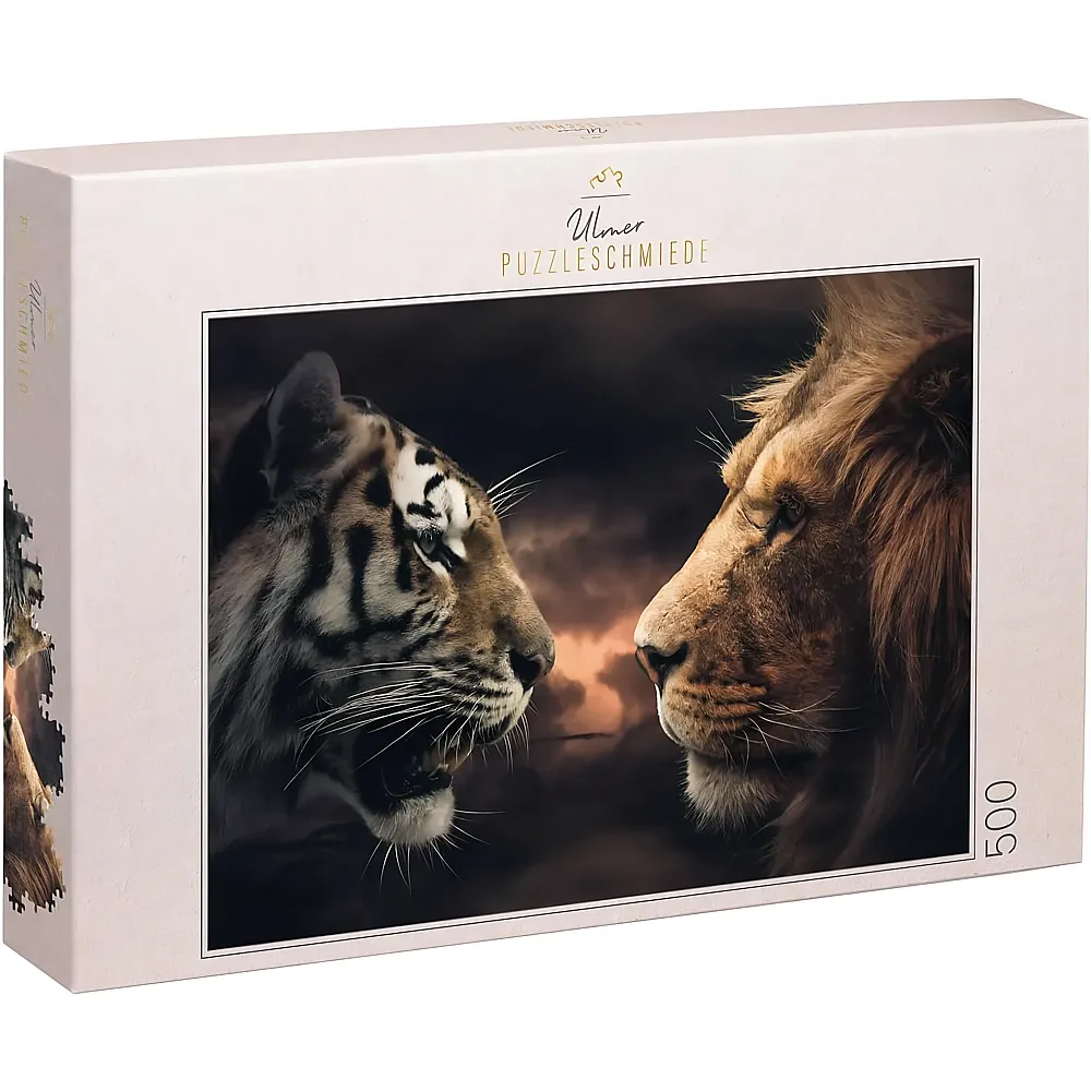 Ulmer Puzzleschmiede L�we und Tiger - Wer ist K�nig im Reich der Tiere - 500 Teile