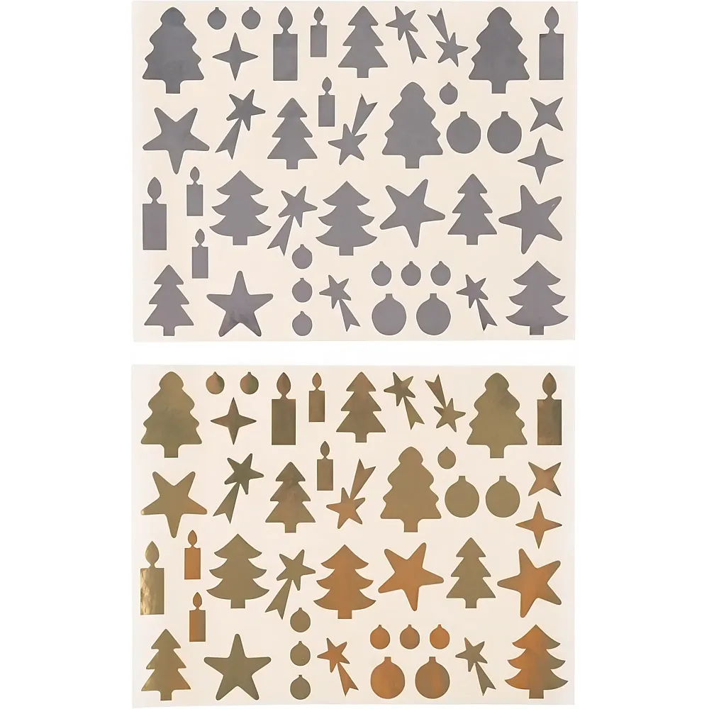 Cleopatre 176 Dekoration- Stickers Fur Weihnachten -gold Und Silber