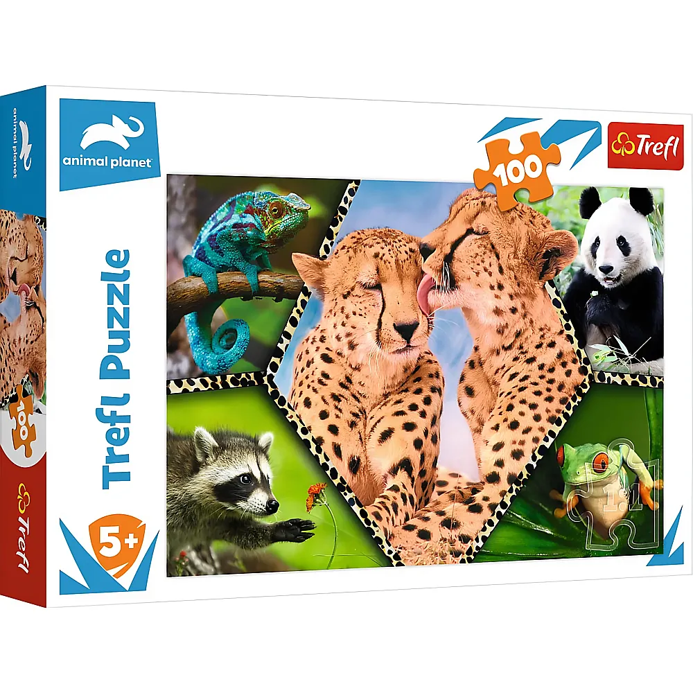 Trefl Puzzle Wilde Tiere - 100 Teile - Puzzle 10-104 Teile