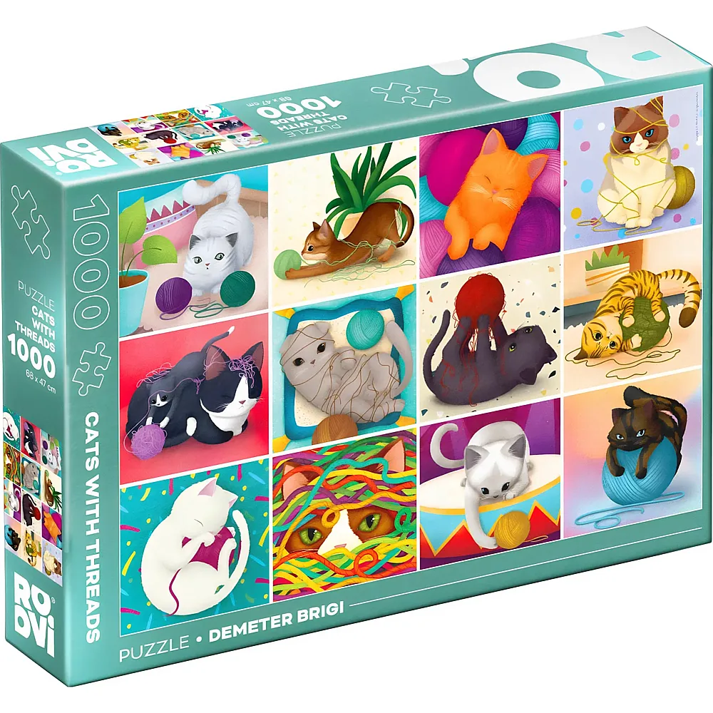 DToys Puzzle Brigi Demeter Katzen mit F�den 1000Teile