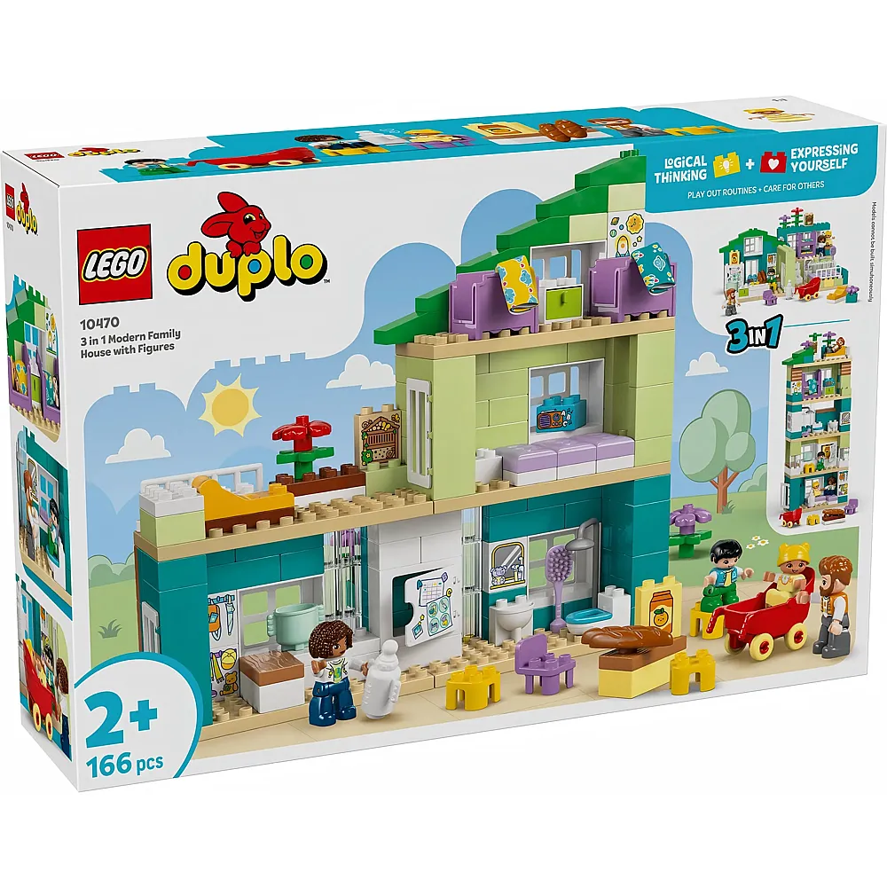 LEGO DUPLO Stadt Modernes Familienhaus mit Figuren  3-in-1-Set 10470