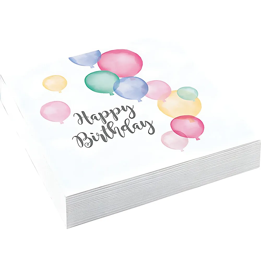 Amscan Servietten Happy Birthday Pastel 20Teile | Kindergeburtstag