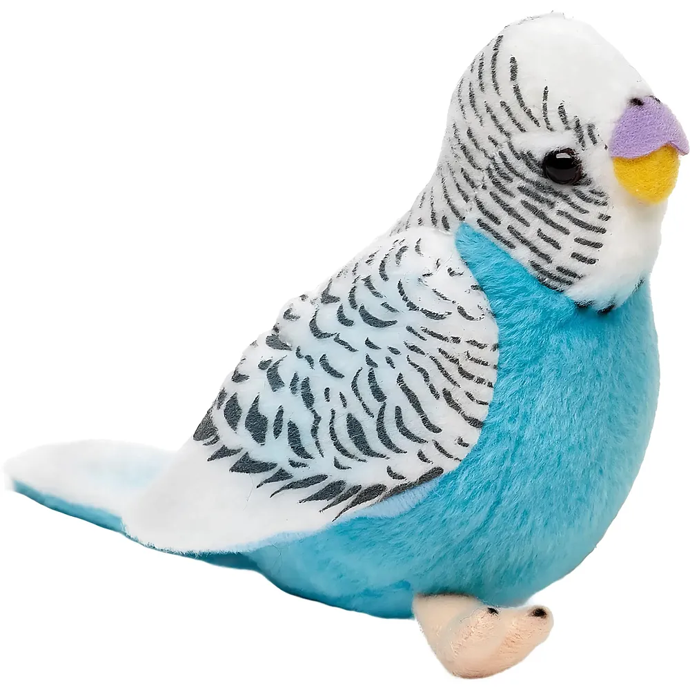 Unitoys Wellensittich mit zwitschernder Stimme Blau - 12 cm