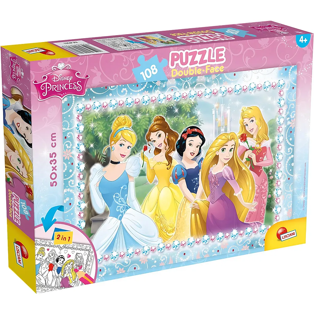 Lisciani Puzzle Double-Face 2in1 Disney Princess zum Ausmalen 108Teile