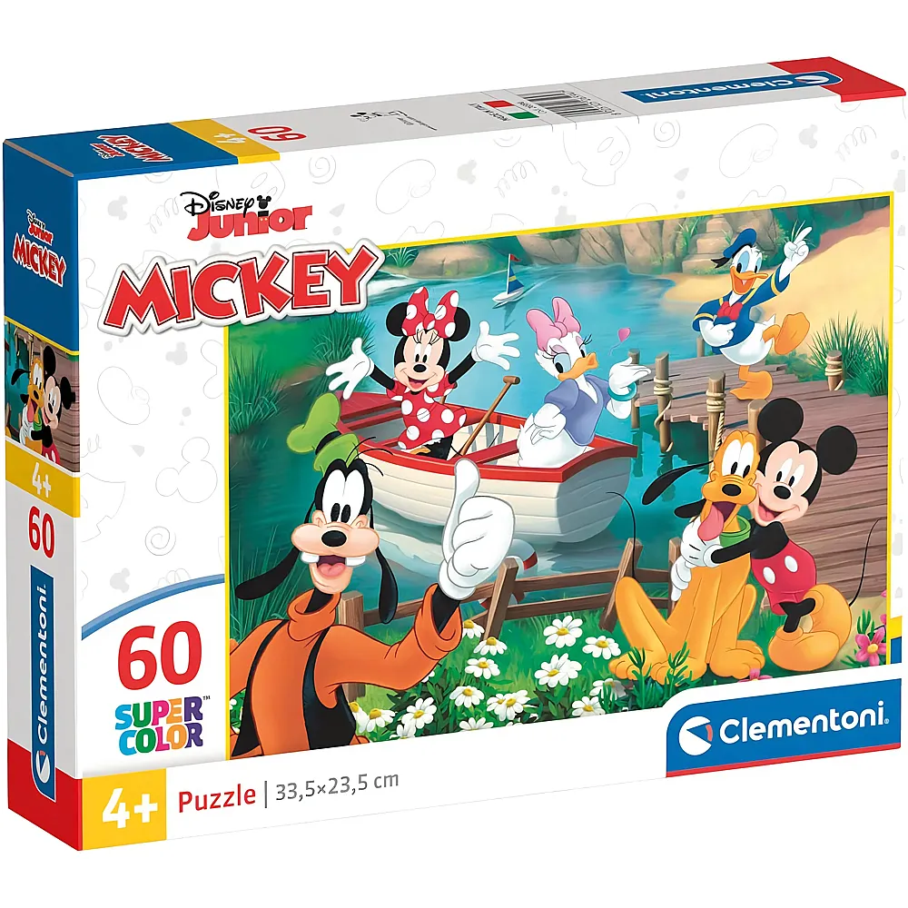 Clementoni Puzzle Supercolor Mickey Mouse mit Freunden auf Bootstour 60Teile