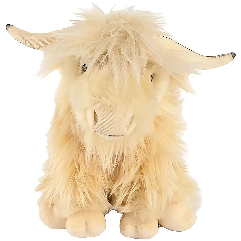 Living Nature Hochland Kuh mit Sound Weiss - 30 cm | Bauernhoftiere Pl�sch