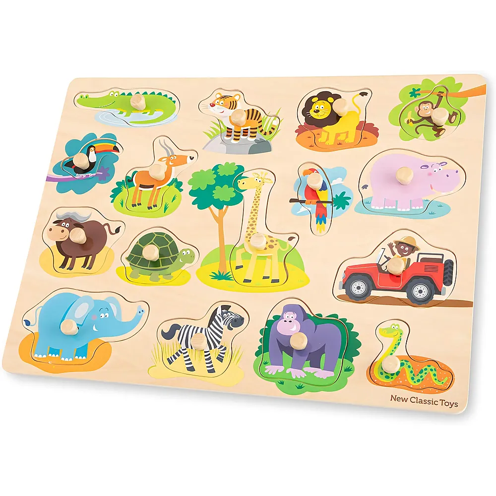 New Classic Toys Steck Puzzle - Safari - 16 St�ck