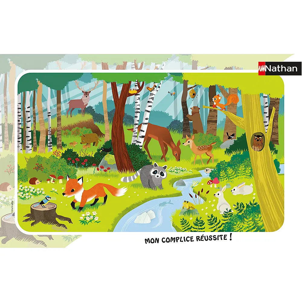 Nathan Puzzle Frame Puzzle - Forest Animals - 15 Teile | Rahmenpuzzle