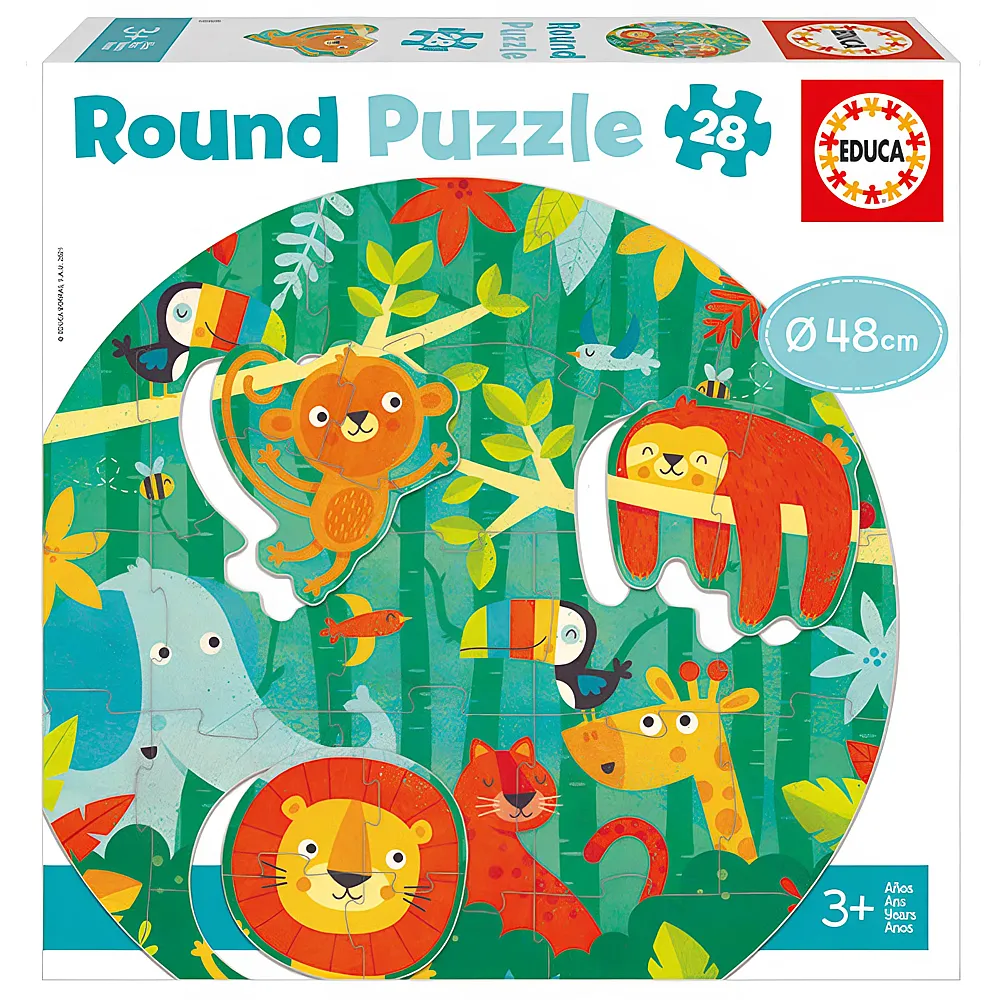 Educa Puzzle Dschungel Rund - 28 Teile