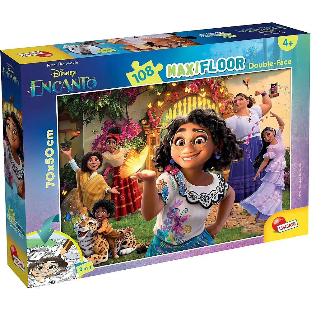 Lisciani Puzzle Maxifloor Double-Face Disney Princess 2in1 Disney Encanto 108Teile
