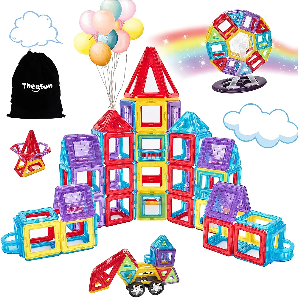 Theefun Magnetische Bausteine - 100 Teile