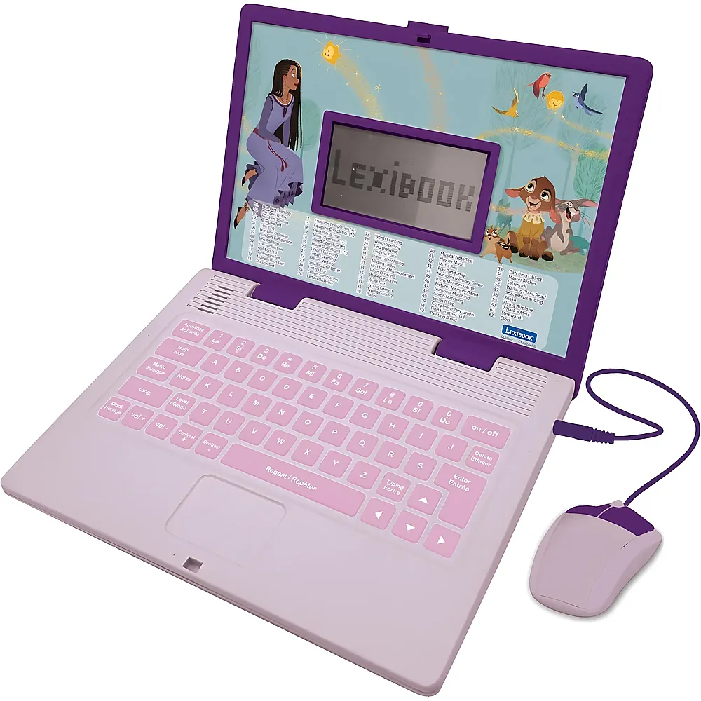 Lexibook Disney Wish Bilingualer p�dagogischer Laptop - 124 Aktivit�ten FR,EN