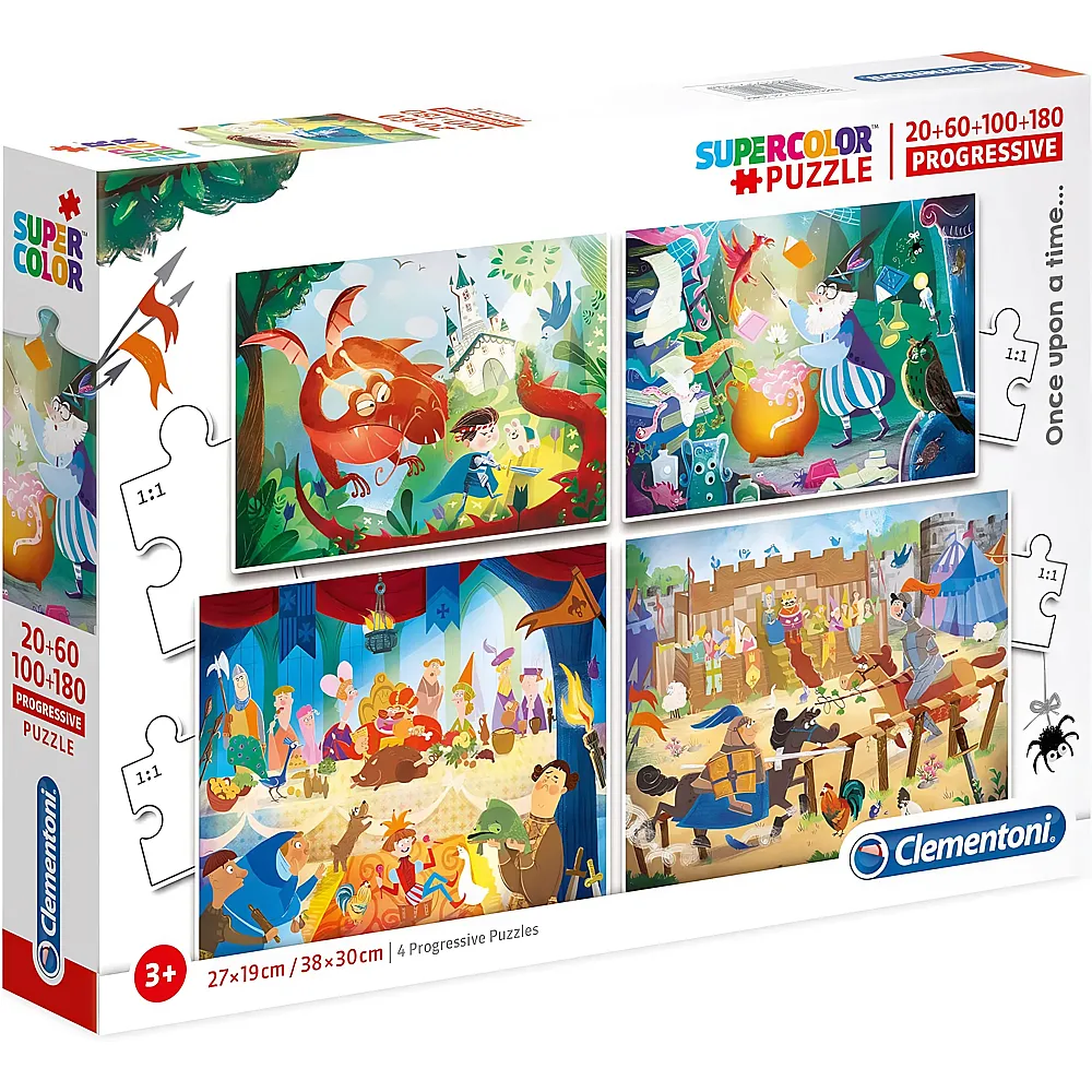 Clementoni Supercolor Es war einmal - 4 Progressive Puzzles 20-180