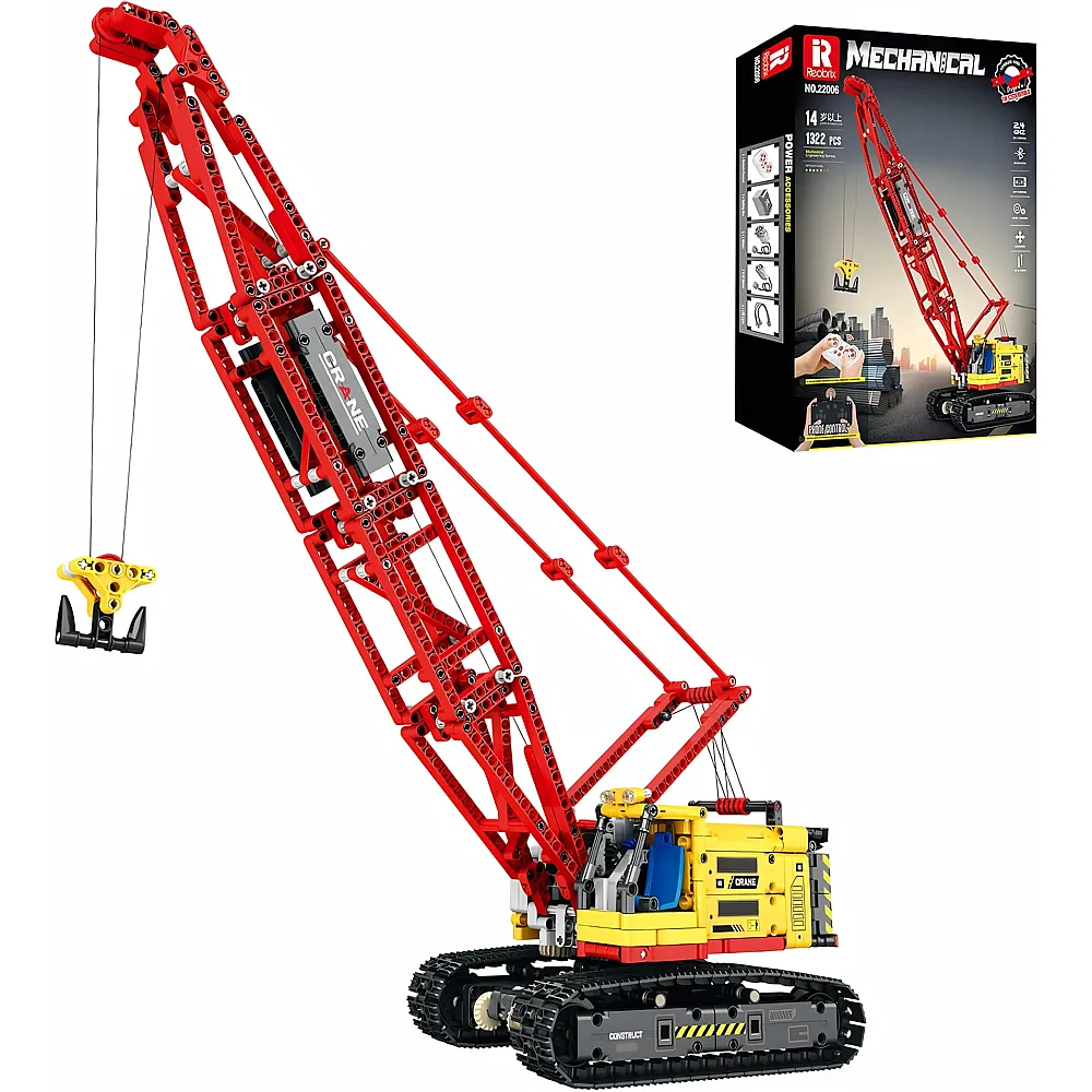 Reobrix Raupenkran-Baustein-Set mit RC-Fernbedienung 22006