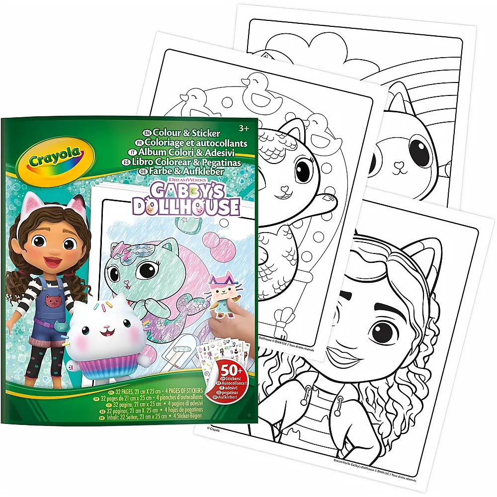 Crayola Mal- und Stickerbuch Gabby's Dollhouse