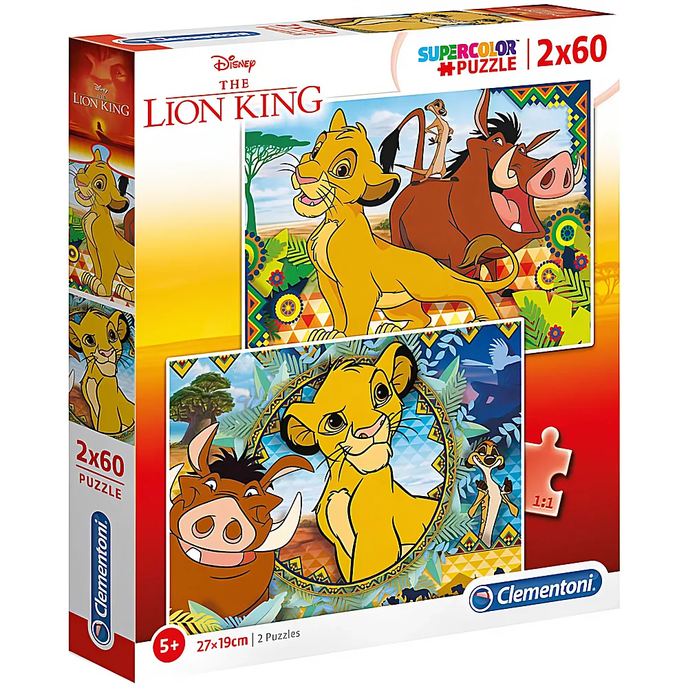 Clementoni Puzzle Supercolor Knig der Lwen Lion King 2x60