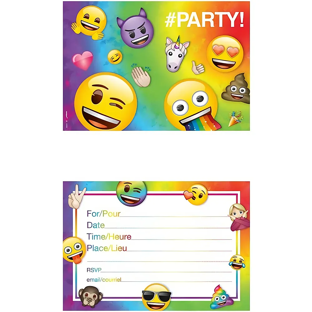 Haza Witbaard Einladungen Emoji 8Teile