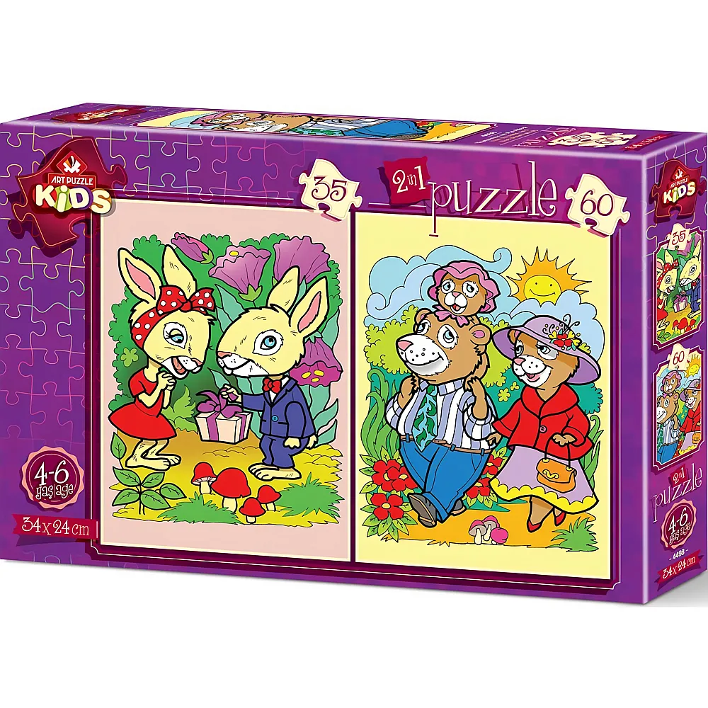 Art Puzzle Kids Die Kaninchen und die B�renfamilie - 35 Teile