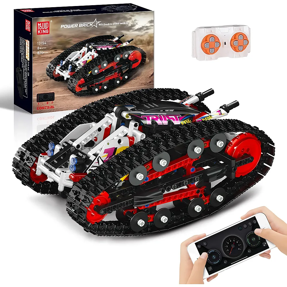 Mould King Power Brick Ferngesteuerter Tracked Racer 360 Flip 13154 - Klemmbausteine Fahrzeuge