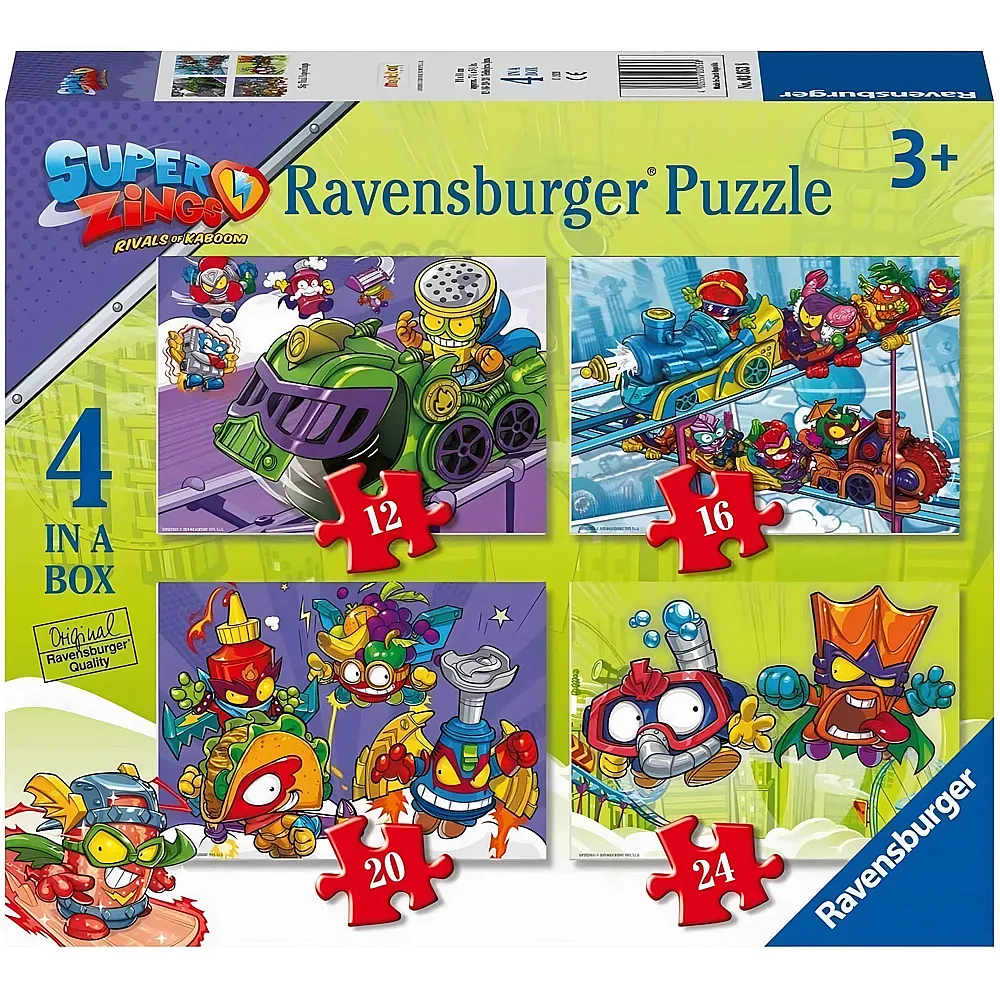 Ravensburger Puzzle 4in1 Super Zings - 12 Teile
