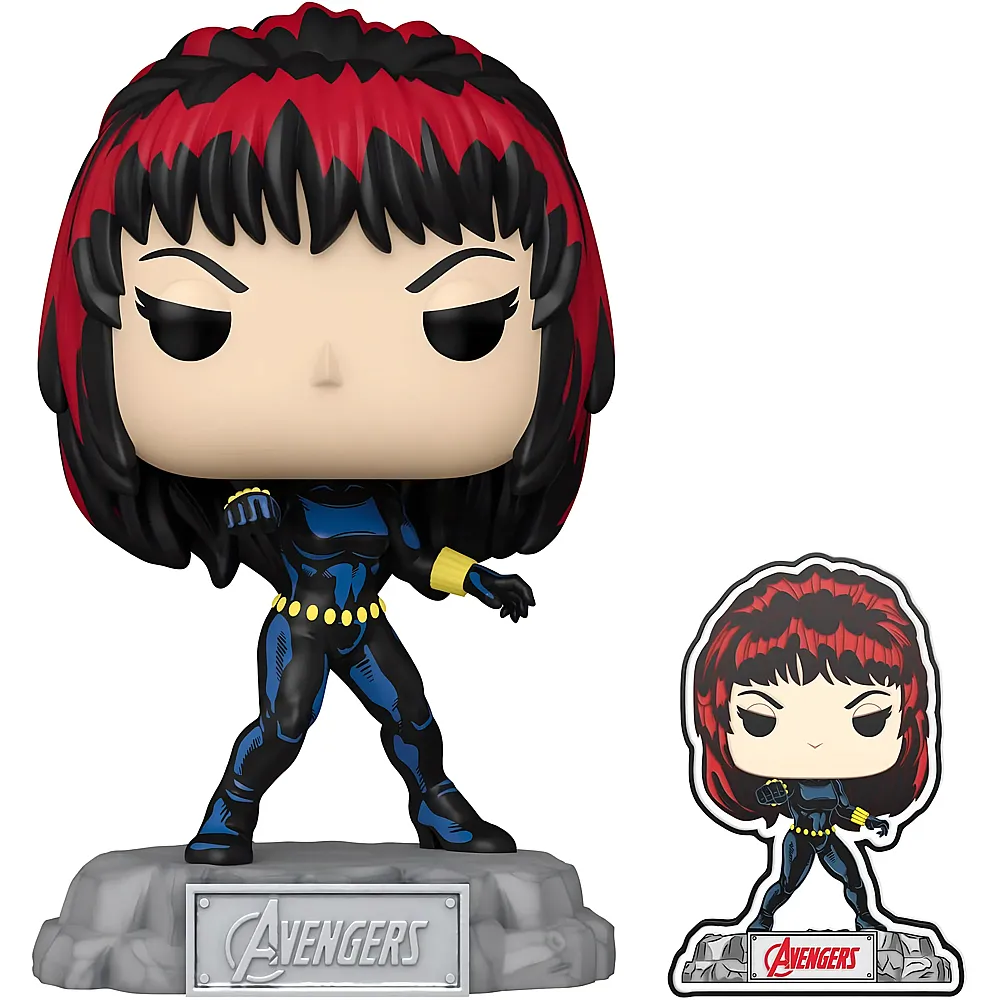 Funko Pop Marvel: A60- Comic Black Widow mit Pin - Marvel Comics - -Exklusiv - Vinyl-Sammelfigur - Geschenkidee