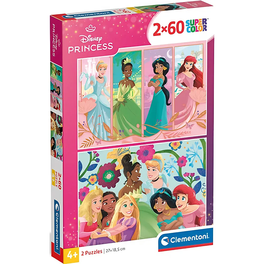 Clementoni Puzzle Supercolor 2in1 Disney Princess 60Teile