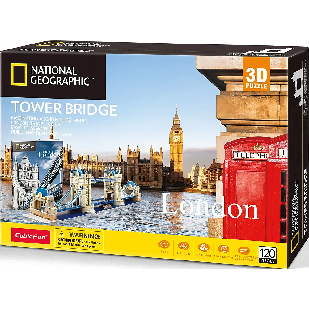 Cubic Fun Puzzle National Geographic 3D Tower Bridge - 120 Teile