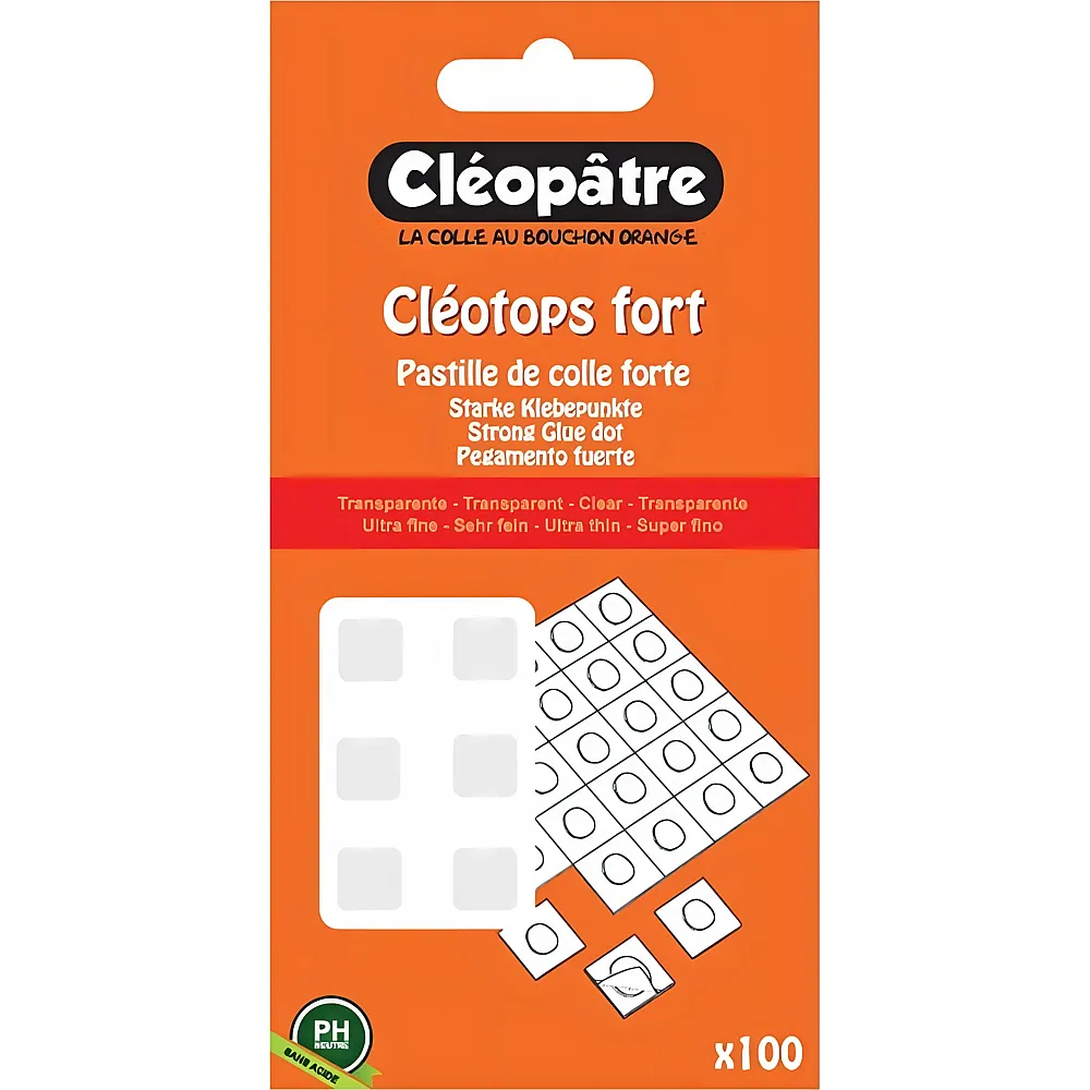 Cleopatre Clotops � Transparente Klebepunkte Permanent, 80 Klepepunkt