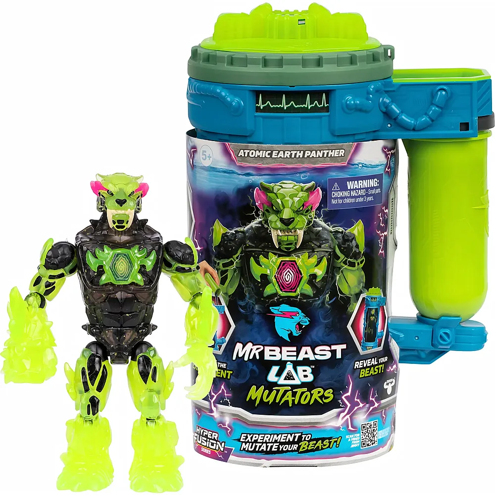 Moose Toys Mr Beast Lab Mutators Atomic Earth Panther, 14 cm, Mutations-