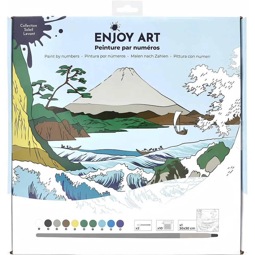 OZ International Enjoy Art Peinture N� 30x30cm Soleil Levant- Mont Fuji