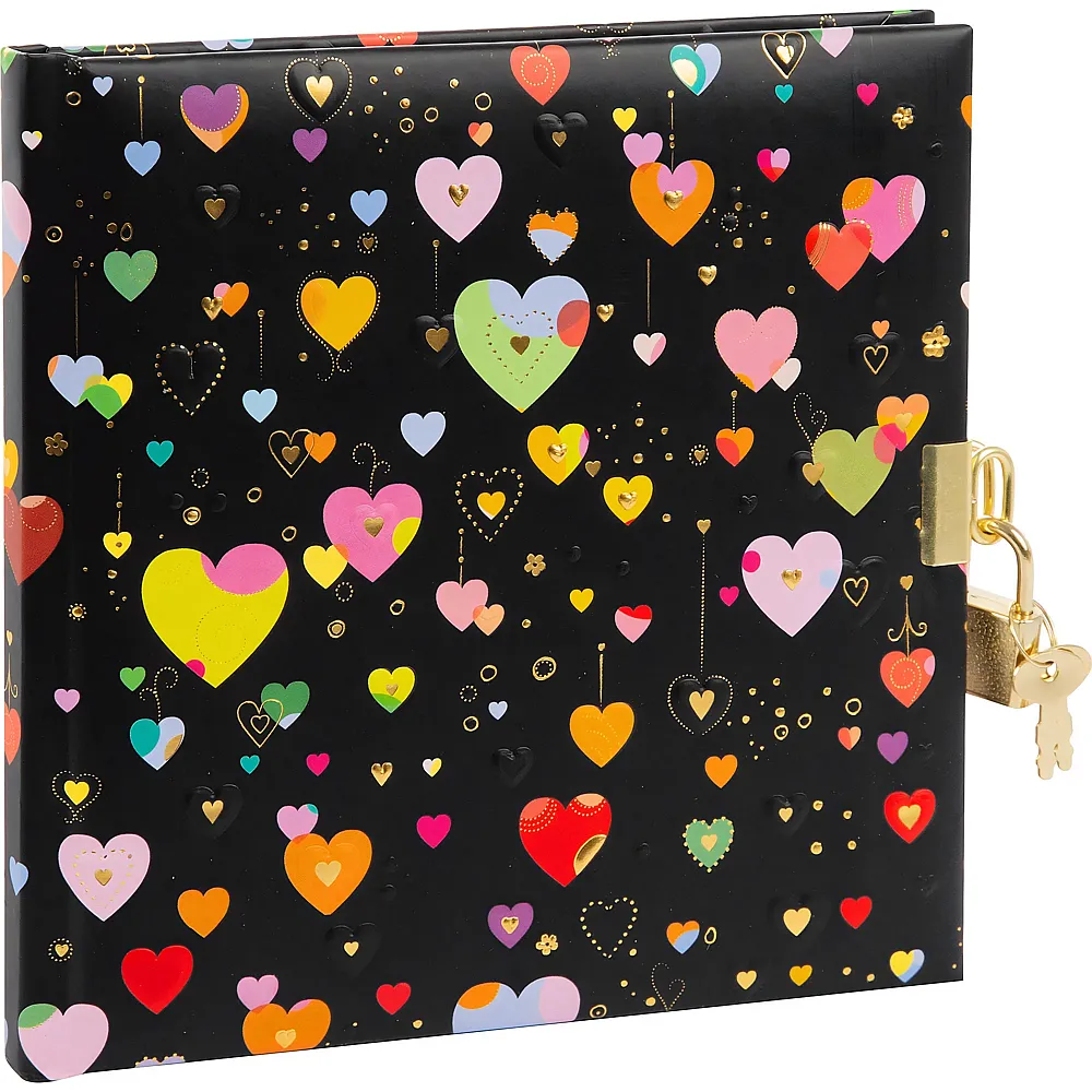 Goldbuch Tagebuch Heart dark
