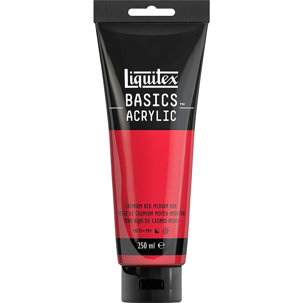 Liquitex Lqx Basics Acrylfarbe 250ml Tube Kadmiumrot Mittel Farbton