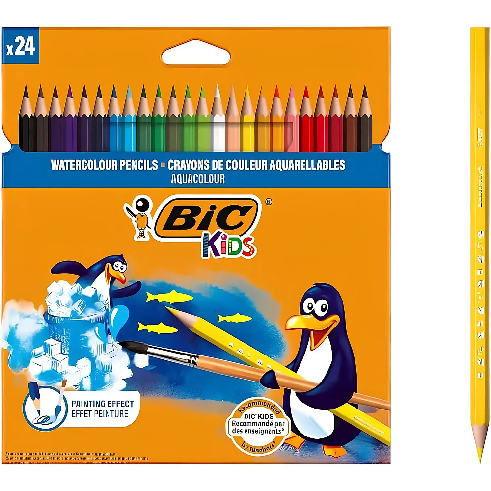 BIC Aquacouleur Buntstifte mit Aquarell-Farbeffekt - 24 Teile