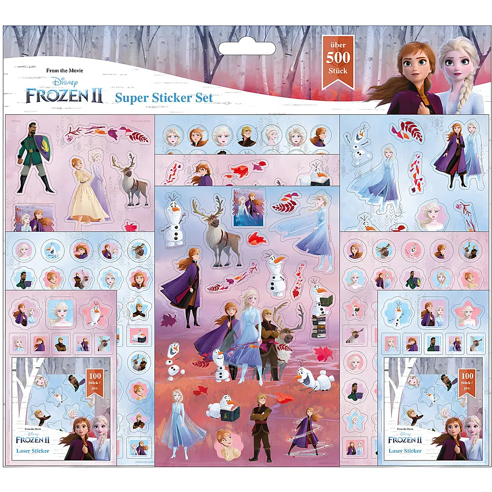 Undercover Disney Frozen Super Sticker-Set - 500 Teile - Tattoos & Stickers
