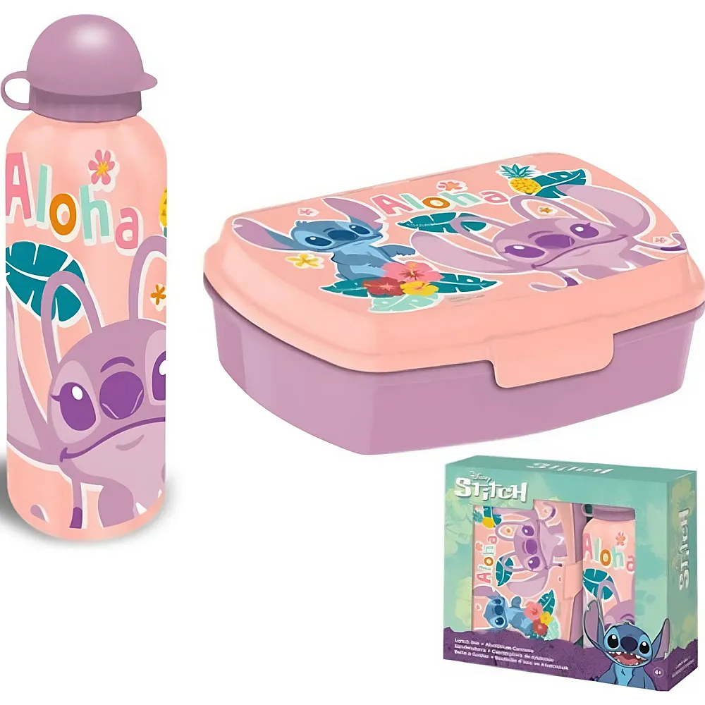 meinspielzeug - Kids Licensing Lilo & Stitch Lunchbox-Set mit Trinkflasche 500ml | Essen & Trinken